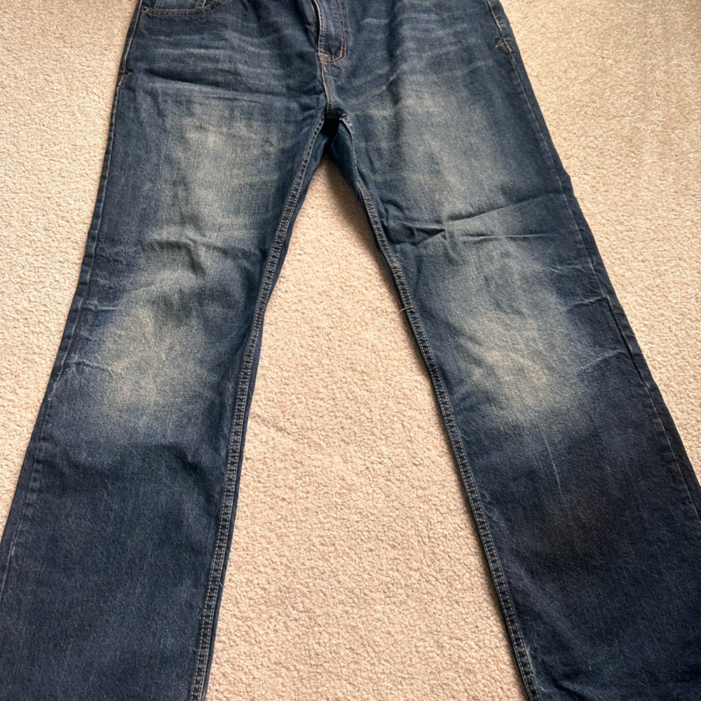 Aéropostale Bootcut Denim Jeans 34x32 Men’s Blue Distressed Vintage Fit - Picture 2 of 9